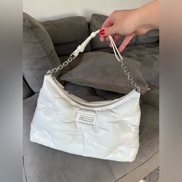 SOLD! SOLD! Maison Margiela Glam Slam Hobo Medium Bag In White Leather Unisex - Picture 3 of 15